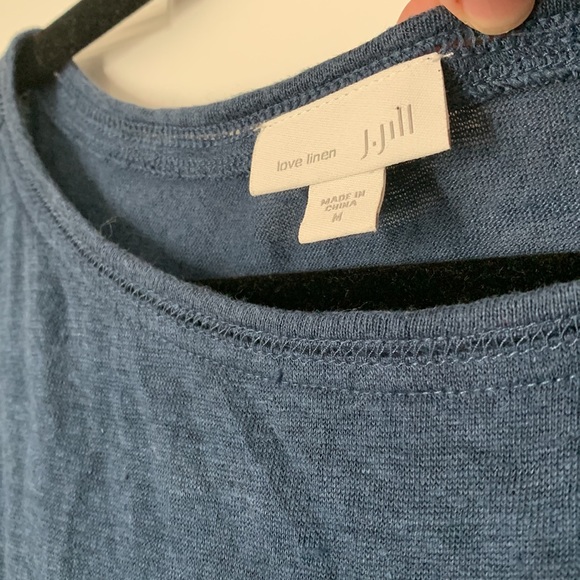 J. Jill Love Linen 100% linen short sleeve navy shirt - Picture 3 of 4